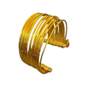 Women’s Gold Trendy Multi-Strand Cuff Bracelet! Super Cool! Great Accessory.